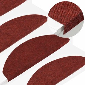 Tapetes de escada adesivos 30 pcs 65x22,5x3,5 cm vermelho