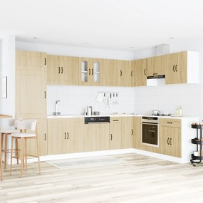 Gabinete de Cozinha vidaXL "Kalmar" com Duplas Pias em Carvalho Sonoma