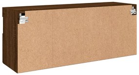 Móvel parede p/ TV c/ luzes LED 100x30x40 cm carvalho castanho