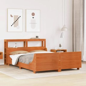 vidaXL Cama sem colchão 120x200 cm madeira pinho maciça castanho-mel