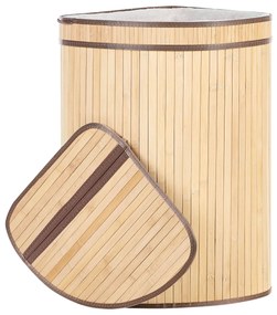 Cesto em madeira de bambu clara 60 cm BADULLA Beliani