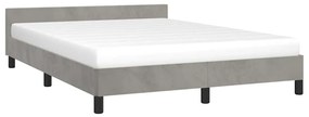 Estrutura de cama sem colchão 140x200 cm veludo cinzento-claro
