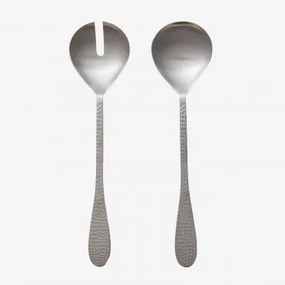 Conjunto De 2 Talheres Para Salada Em Aço Inoxidável Aina Prateado - Sklum