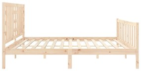 Cama sem colchão 200x200 cm madeira de pinho maciça