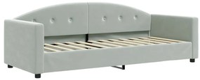 Sofá-cama c/ gavetão e gavetas 80x200 cm veludo cinzento-claro