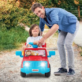 Carro elétrico 6V com sons, botão de arranque, porta-copos, luzes LED e rodas a partir dos 18 meses até 36 meses vermelho