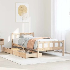 Cama sem colchão 100x200 cm madeira de pinho maciça