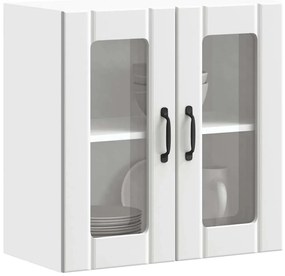 Armário de parede de cozinha porta vidro Lucca branco