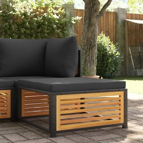 vidaXL Banco de jardim com almofadão 68x68x30 cm acácia maciça