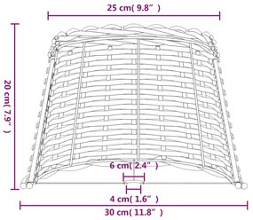 Abajur Ø30x20 cm vime branco