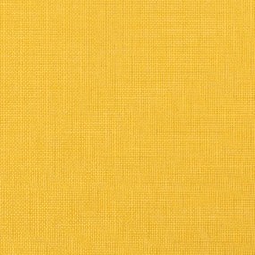 Cadeira de descanso com banco tecido amarelo mostarda