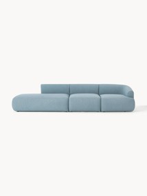 Módulo com chaise longue em bouclé Sofia (4 lugares)