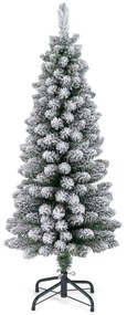 Árvore de Natal artificial com neve de 120 cm com 240 pontas de ramos Base metálica Árvore decorativa sazonal dobrável com forma fina Verde