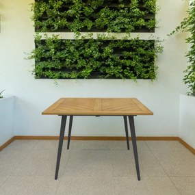 Mesa de jardim com orifício para guarda-sol  em madeira de acacia para 4 pessoas