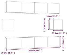 Conjunto móveis de TV 6 pcs madeira processada carvalho sonoma