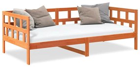 Sofá-cama sem colchão 90x190 cm pinho maciço castanho-mel