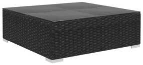Conjunto lounge de jardim c/ almofadões 12 pcs vime PE preto