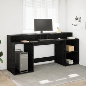vidaXL Secretária Carvalho Preto 200x55x91 cm Madeira Engenheirada