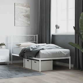 vidaXL Estrutura de cama sem colchão com cabeceira 75x190 cm branco