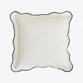 Almofada Quadrada 45x45 Cm Em Algodão Kovey Azul- Marinho - Branco - Sklum