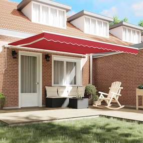 Toldo Retrátil Vermelho 400 × 300 cm Vermelho