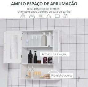 kleankin Armário de Parede para Casa de Banho Móvel Casa de Banho de P