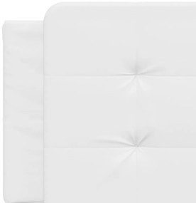Almofadão de cabeceira 160 cm couro artificial branco