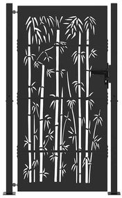 Portão de Jardim Preto 105 x 175 cm Aço com Revestimento em Pó