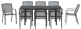 Conjunto de jantar para o jardim 9 pcs Preto Grande Metal