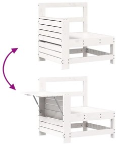7 pcs conjunto de sofás para jardim pinho maciço branco