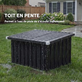 Abrigo para robô cortador de relva 108 x 86 x 62,5 cm, garagem para robô cortador de relva com telhado inclinado em aço galvanizado cinzento escuro