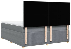 Cama com molas/colchão 180x200 cm tecido cinzento-claro