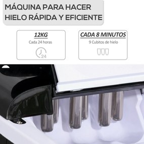 Máquina de gelo Silencioso Potência 120W Capacidade 12kg com Tela LCD