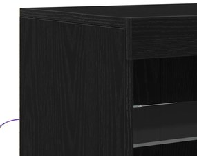 Sideboard vidaXL com Luzes LED Carvalho Preto 41x37x100 cm