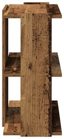 Estante c/ 3 prateleiras derivados de madeira cor madeira velha