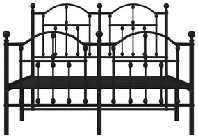 Estrutura de cama com cabeceira e pés 120x200 cm metal preto