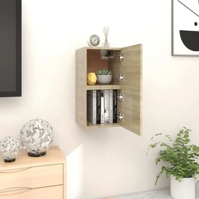 vidaXL Móveis de TV de parede 2 pcs 30,5x30x30 cm carvalho sonoma