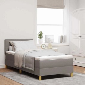 vidaXL Cama Box Spring com Colchão & LED Taupe 90x190 cm Tecido