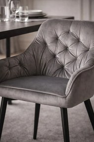 Cadeira Salle Veludo - Cinza escuro