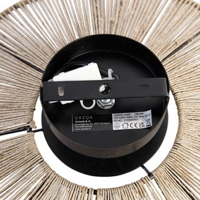 Candeeiro de teto rústico preto com corda - Sacha