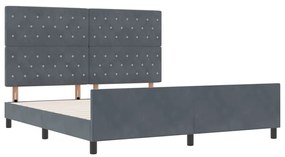 Cama vidaXL Cinza Escuro 180x200 cm Veludo