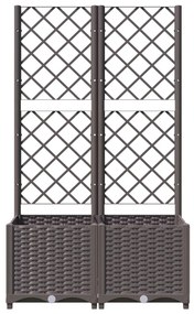 Vaso/floreira jardim c/ treliça 80x40x136 cm PP castanho