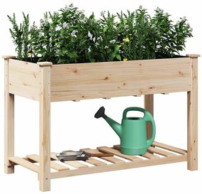 Jardineira vidaXL com Prateleira 115x59x76 cm Madeira Maciça de Abeto