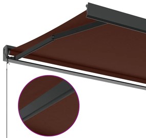 Toldo retrátil manual 500x300 cm castanho