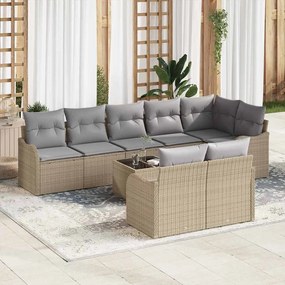Conjunto de Sofá para Jardim vidaXL com Almofadas Pretas de Rattan Polipropileno