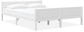 Estrutura de cama em pinho maciço 140x200 cm branco