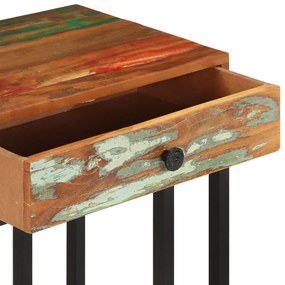 Mesa de apoio formato em U 45x30x61cm madeira recuperada maciça