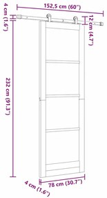 Porta de Correr vidaXL com Conjunto de Ferragens "ORKDAL" 78x232 cm