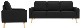3056633 vidaXL 2 pcs conjunto de sofás tecido preto