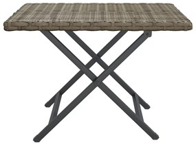 Mesa dobrável 45x35x32 cm vime PE cinzento